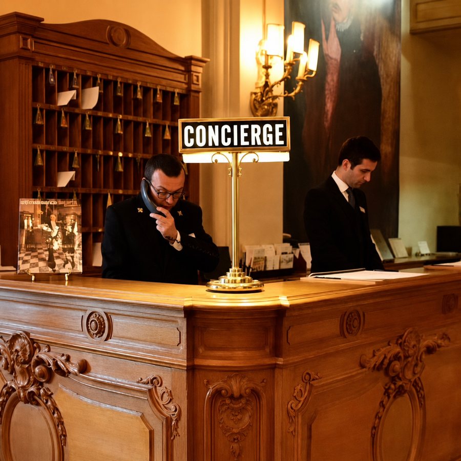 The concierge desk — where arrival becomes recognition