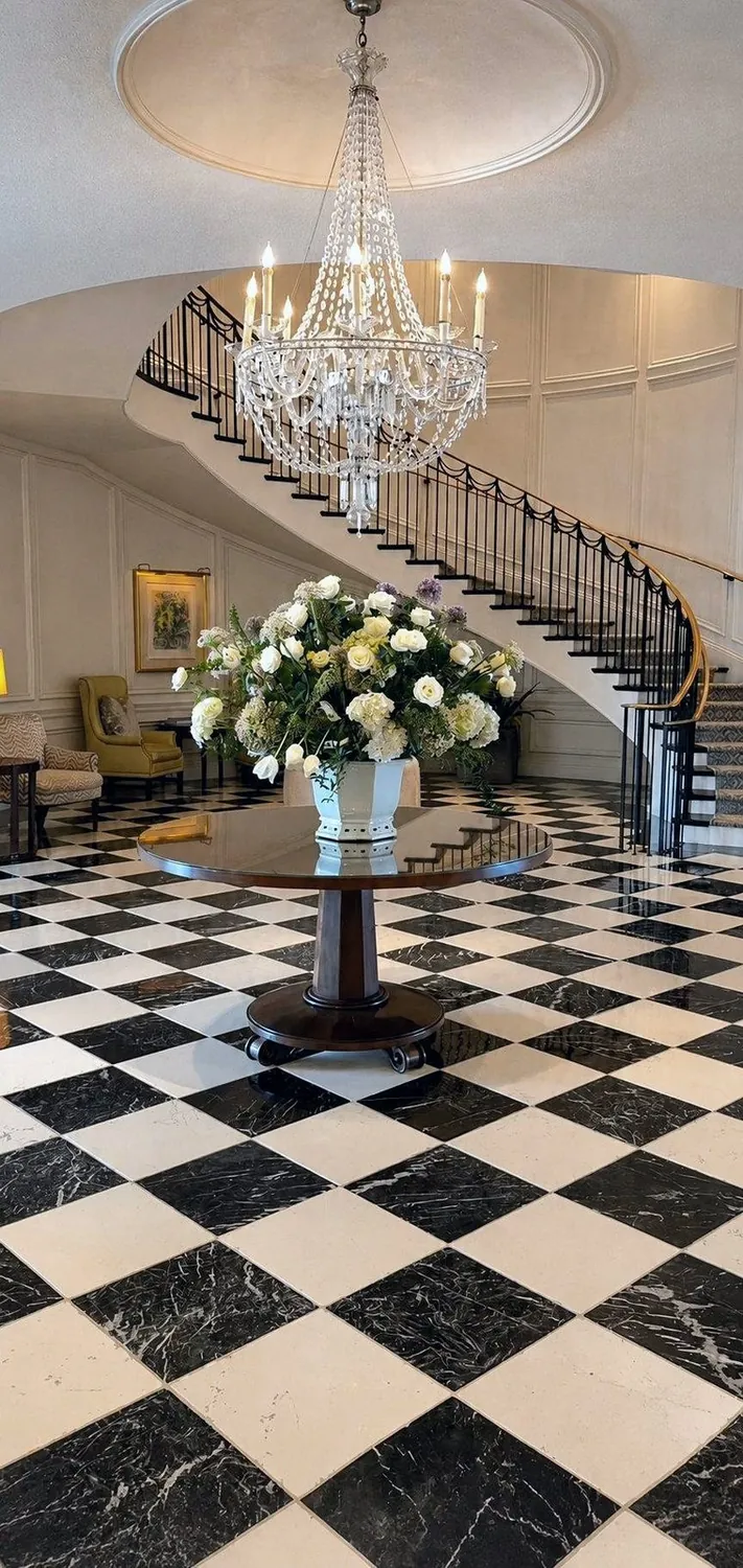 The staircase of a 73-key boutique hotel in the Marais, Paris